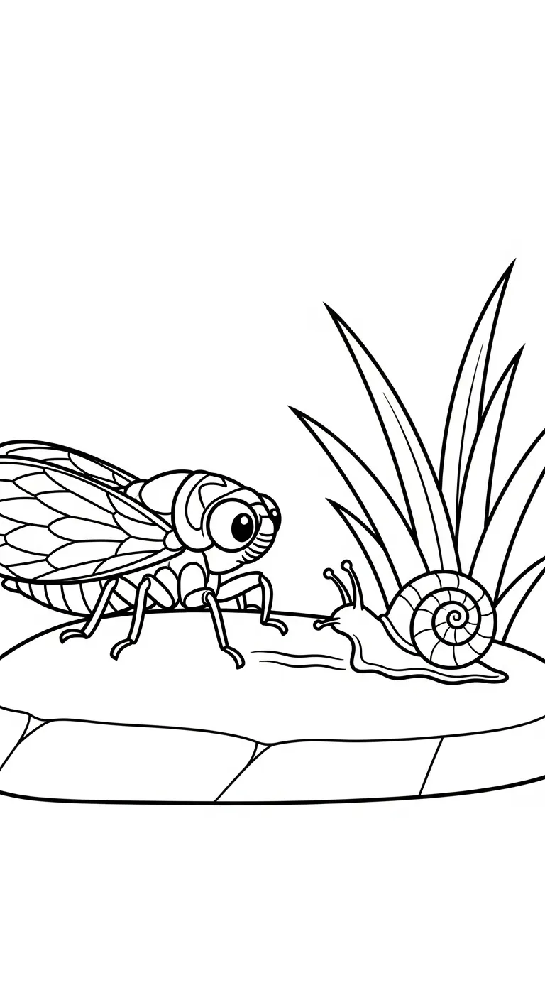 image pour coloriage Cigale enfant