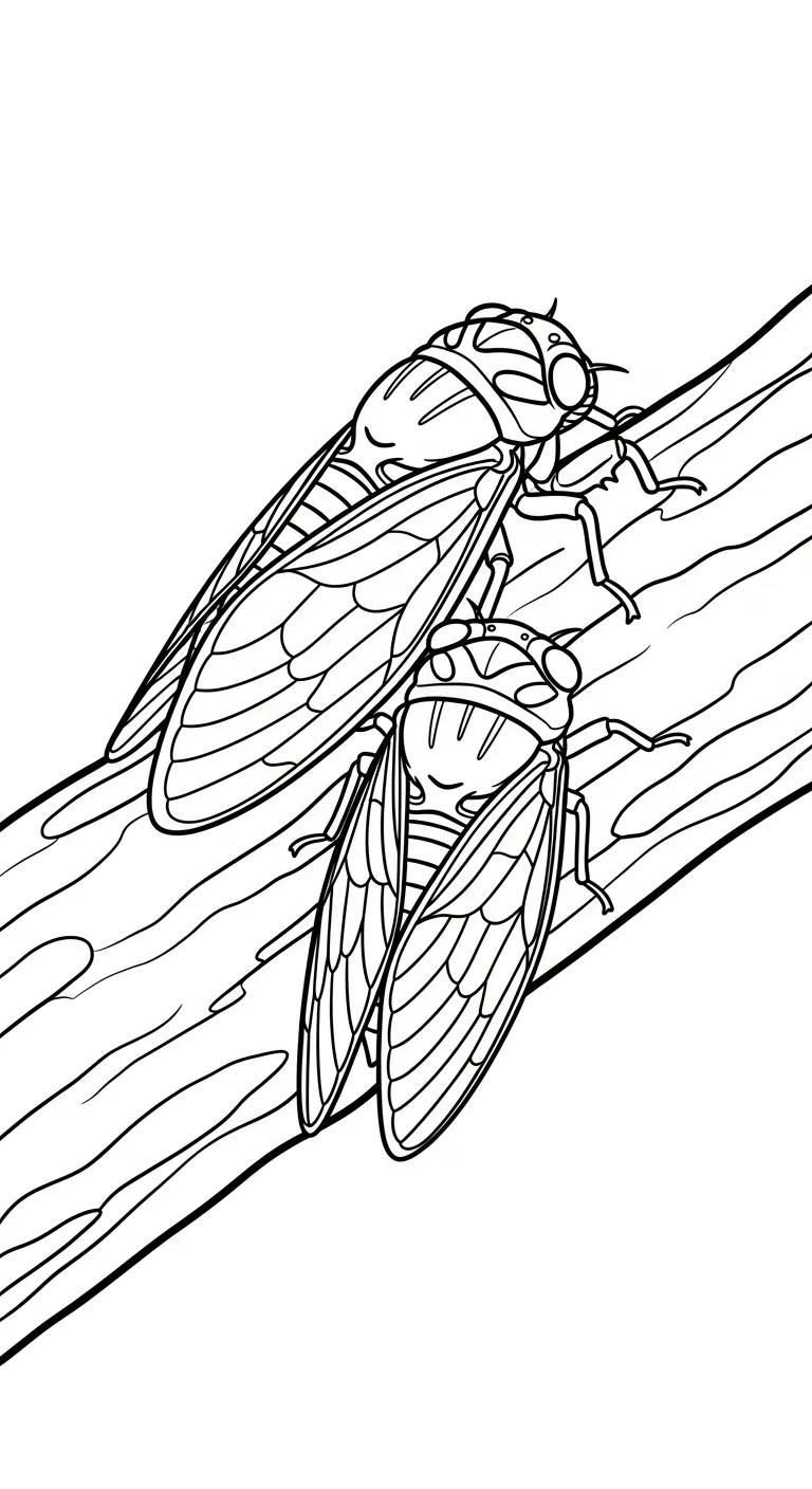 coloriage Cigale d'enfant a imprimer