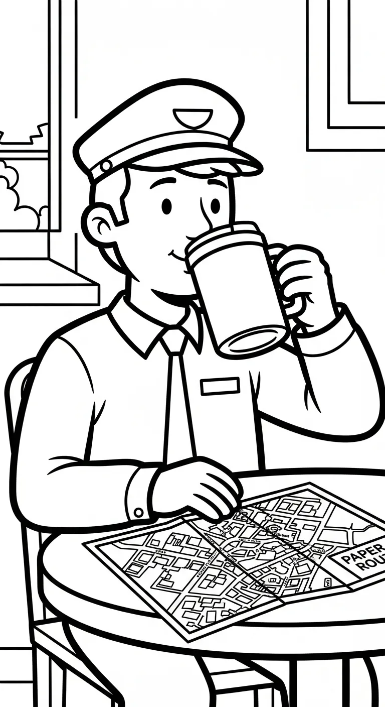 coloriage Facteur pour enfant de 7 ans 1