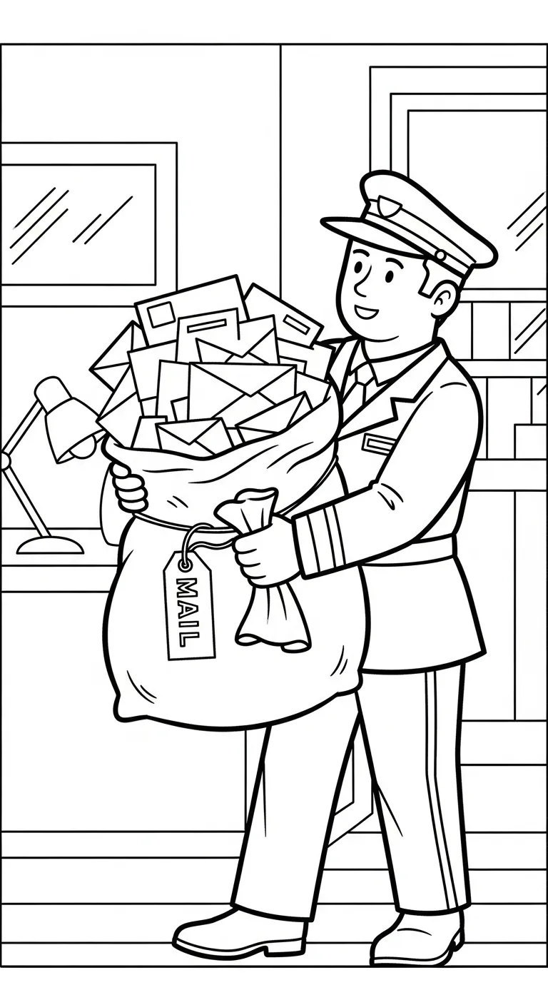 coloriage Facteur pour enfant de 2 ans