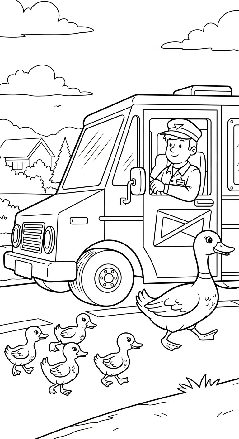 coloriage Facteur pour enfants a imprimer 1