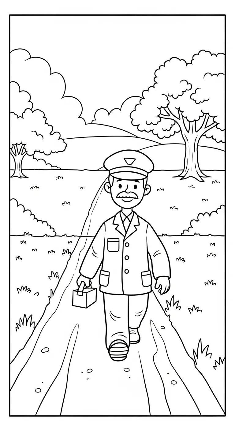 coloriage Facteur educatif pour enfant