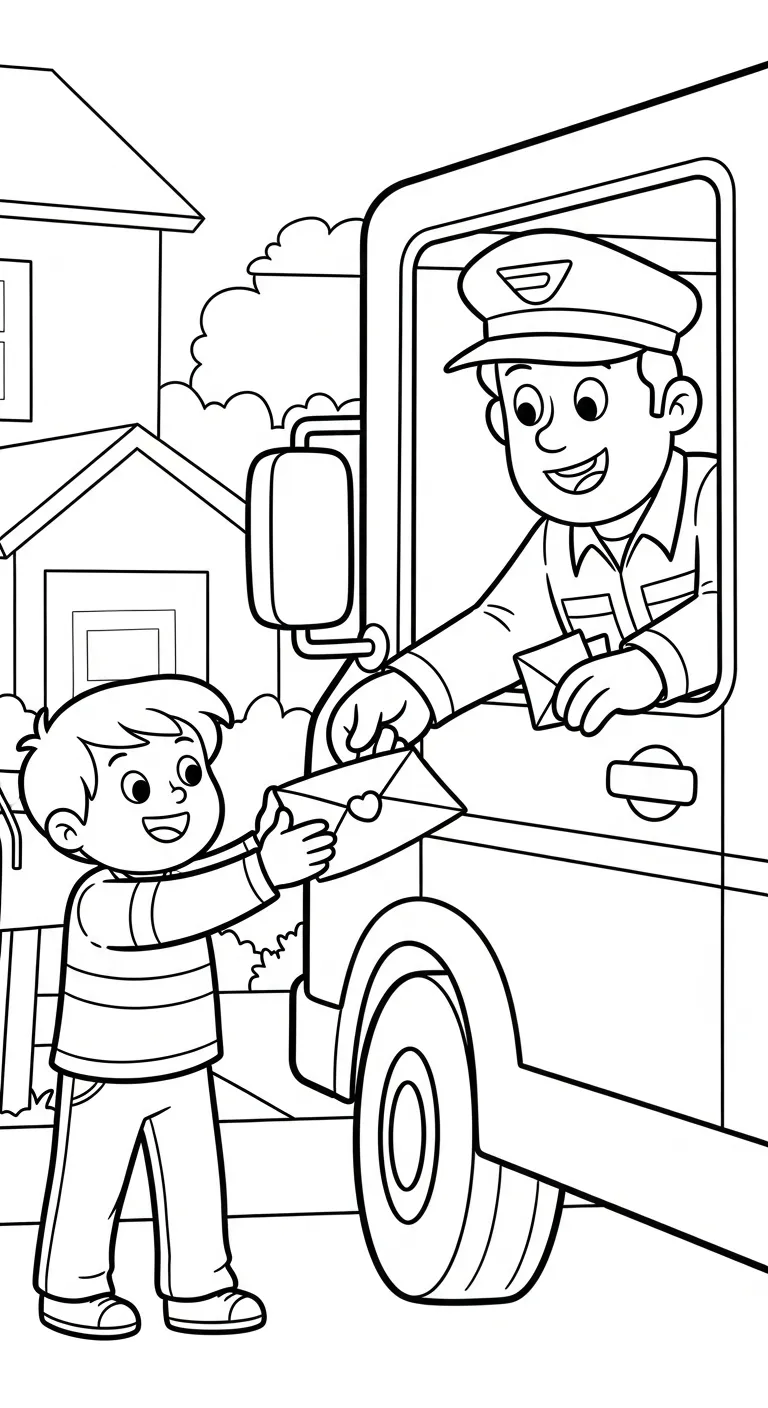 coloriage Facteur en ligne pour enfant