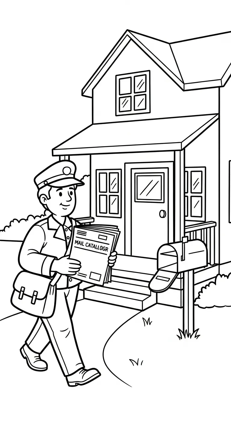 image pour coloriage Facteur enfant