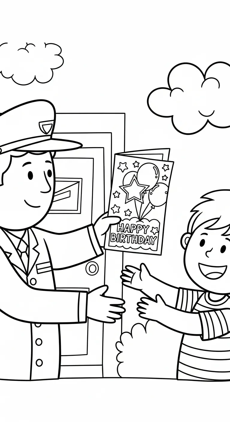 coloriage Facteur pour enfant