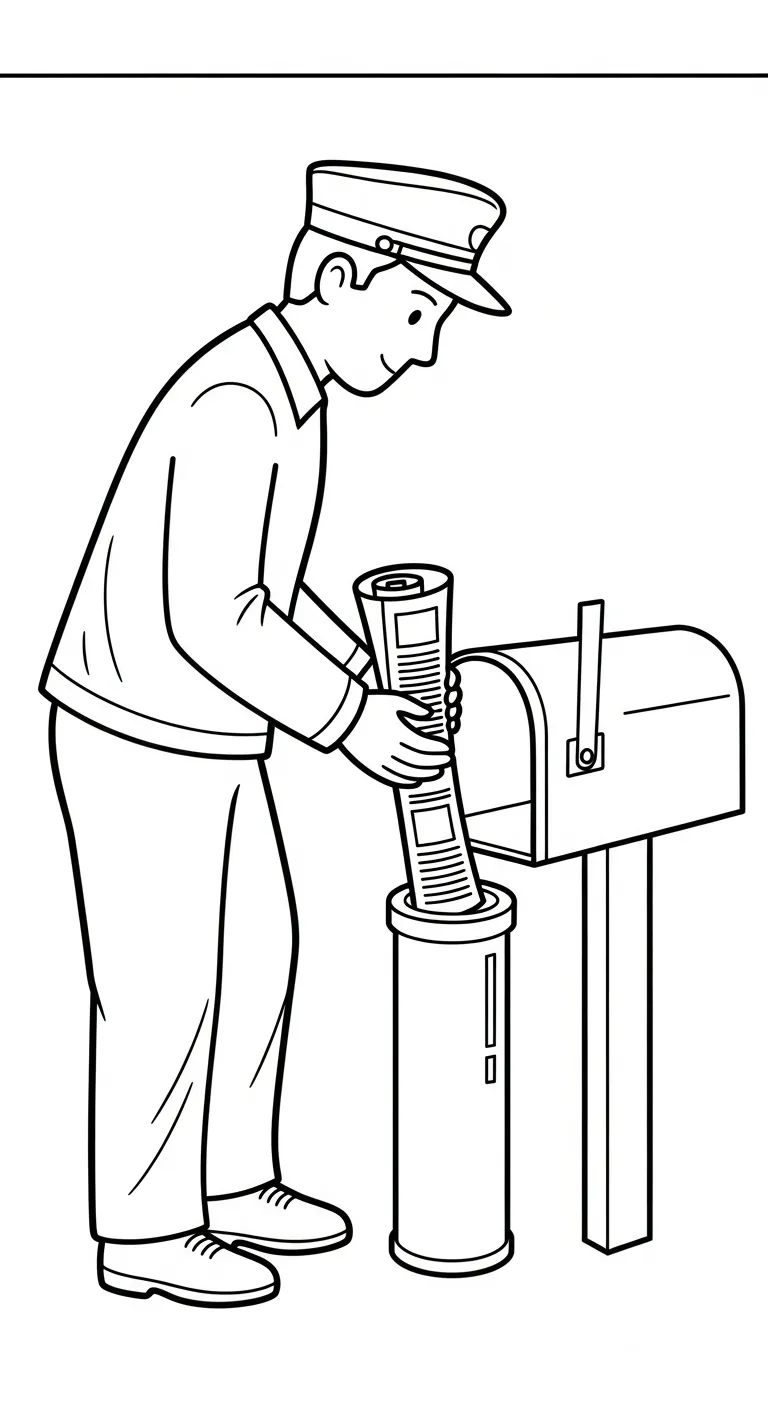 coloriage Facteur à imprimer pour enfant de 9 ans 1