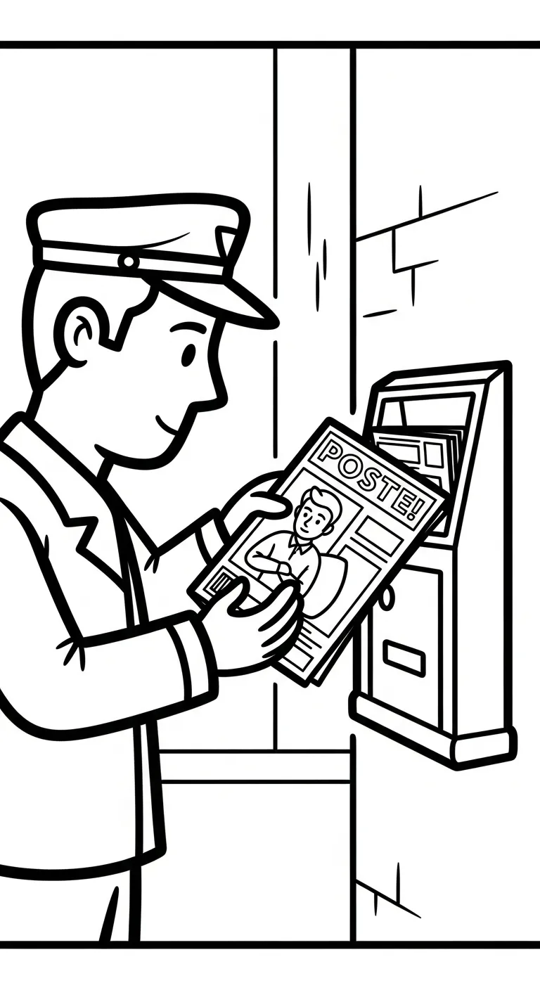 coloriage Facteur pour primaire