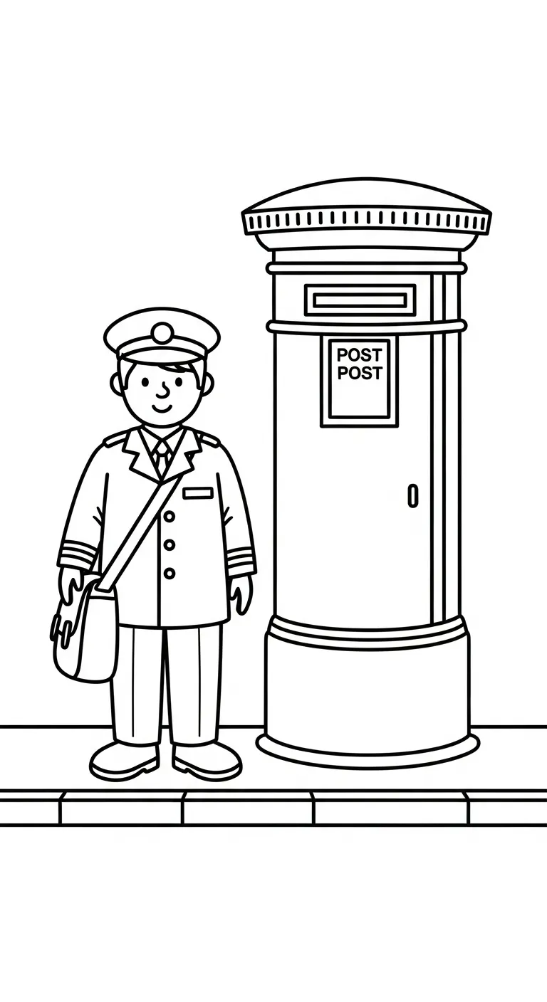 coloriage Facteur educatif pour enfant 1