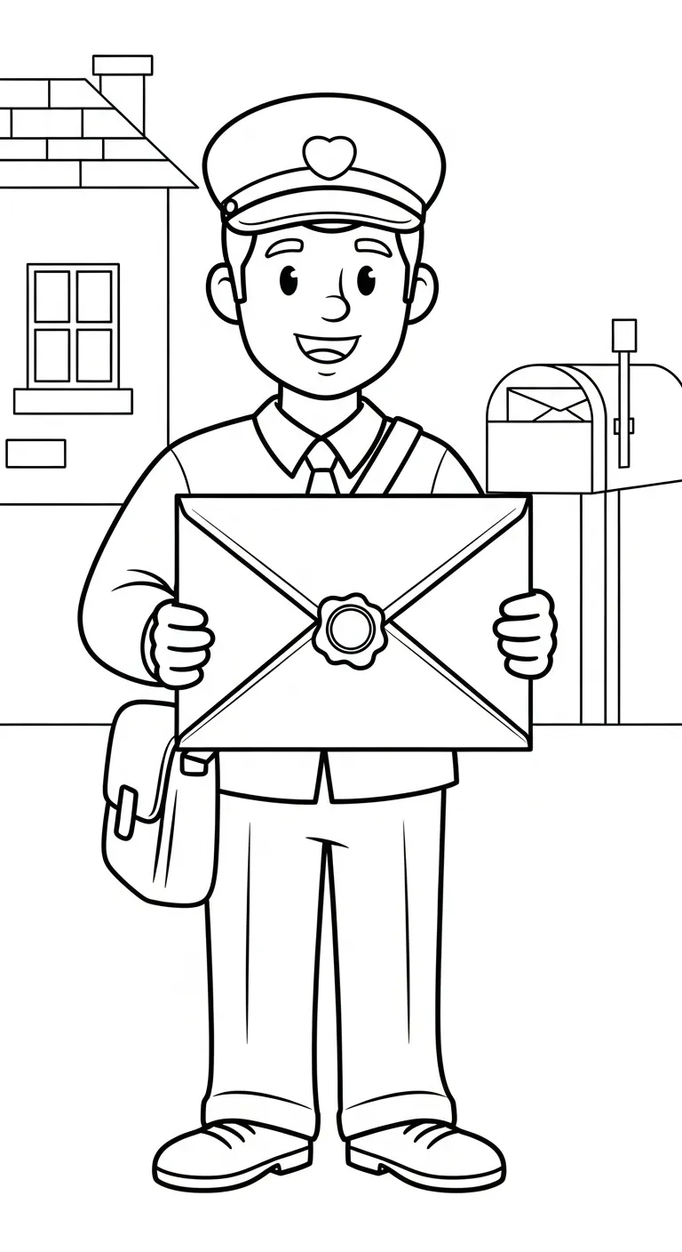 coloriage Facteur pour enfant de 7 ans