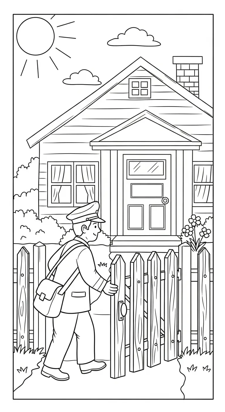 coloriage Facteur à imprimer pdf gratuit