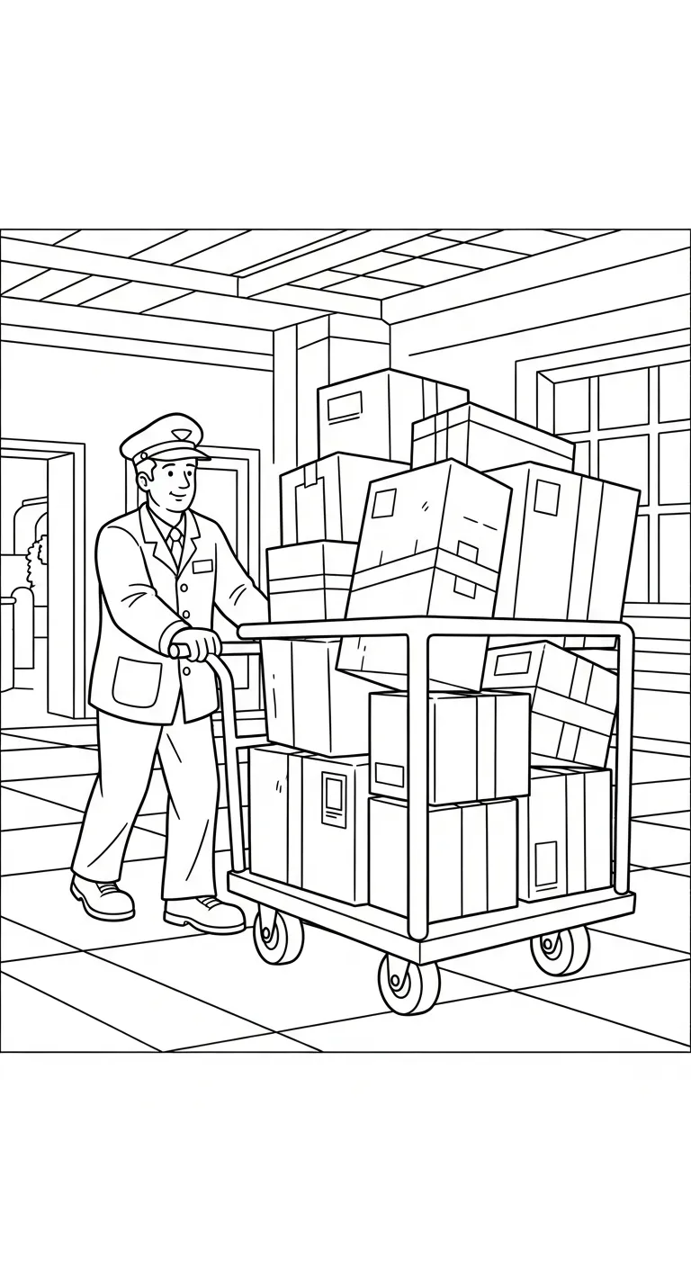 coloriage Facteur à imprimer gratuit