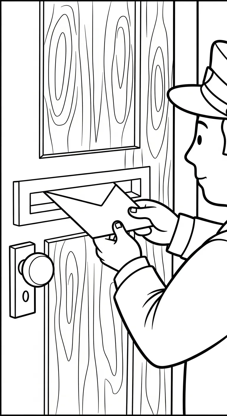 coloriage Facteur et découpage à imprimer
