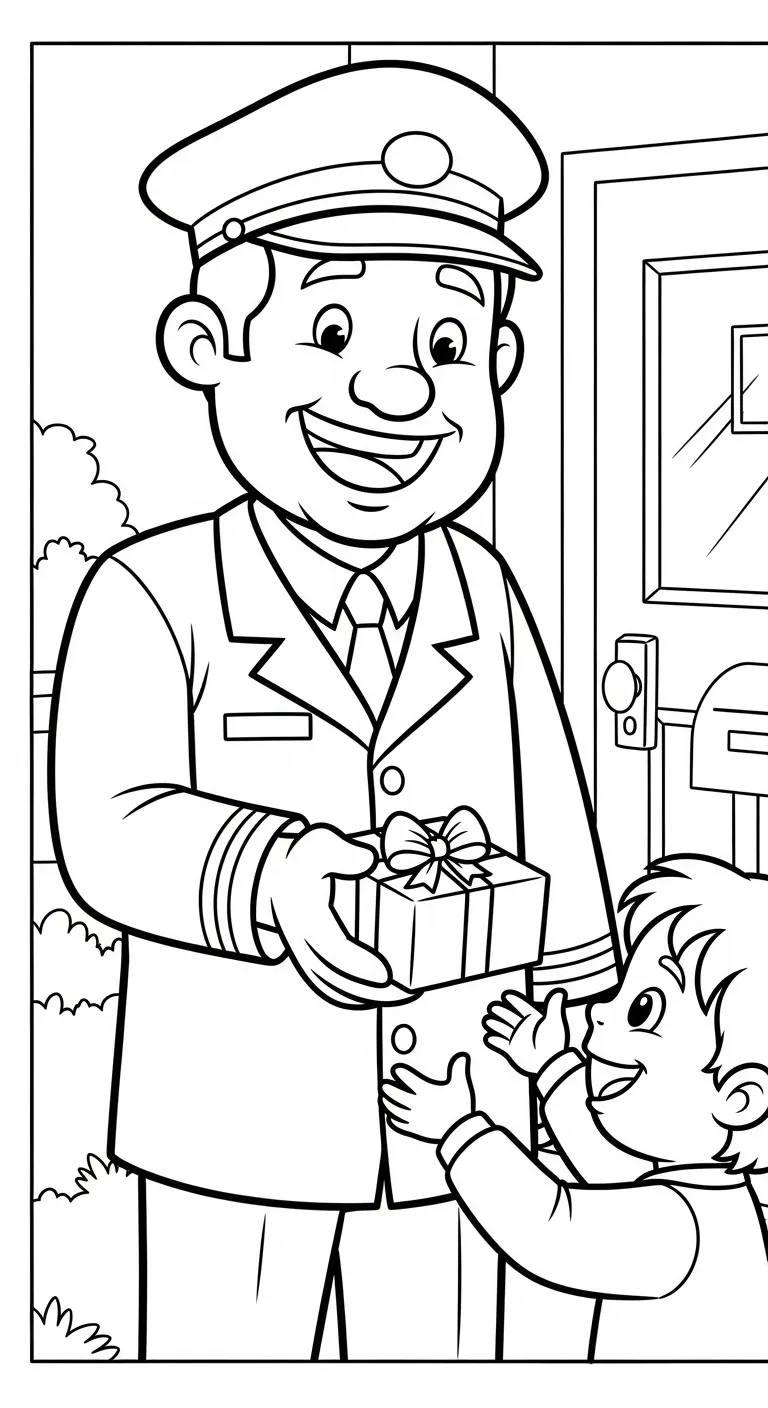 coloriage Facteur et decoupage a imprimer gratuit