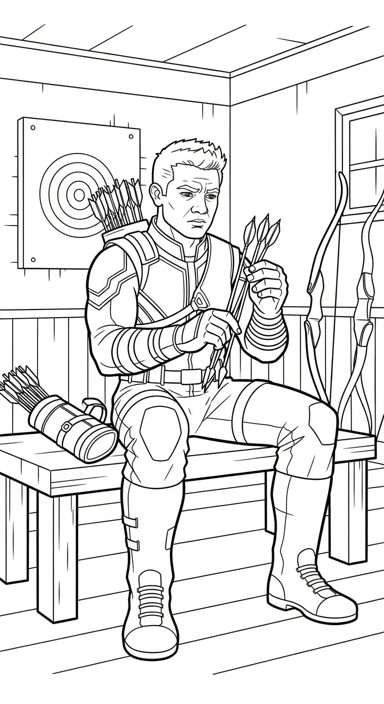 coloriage Hawkeye à imprimer pour enfant de 7 ans