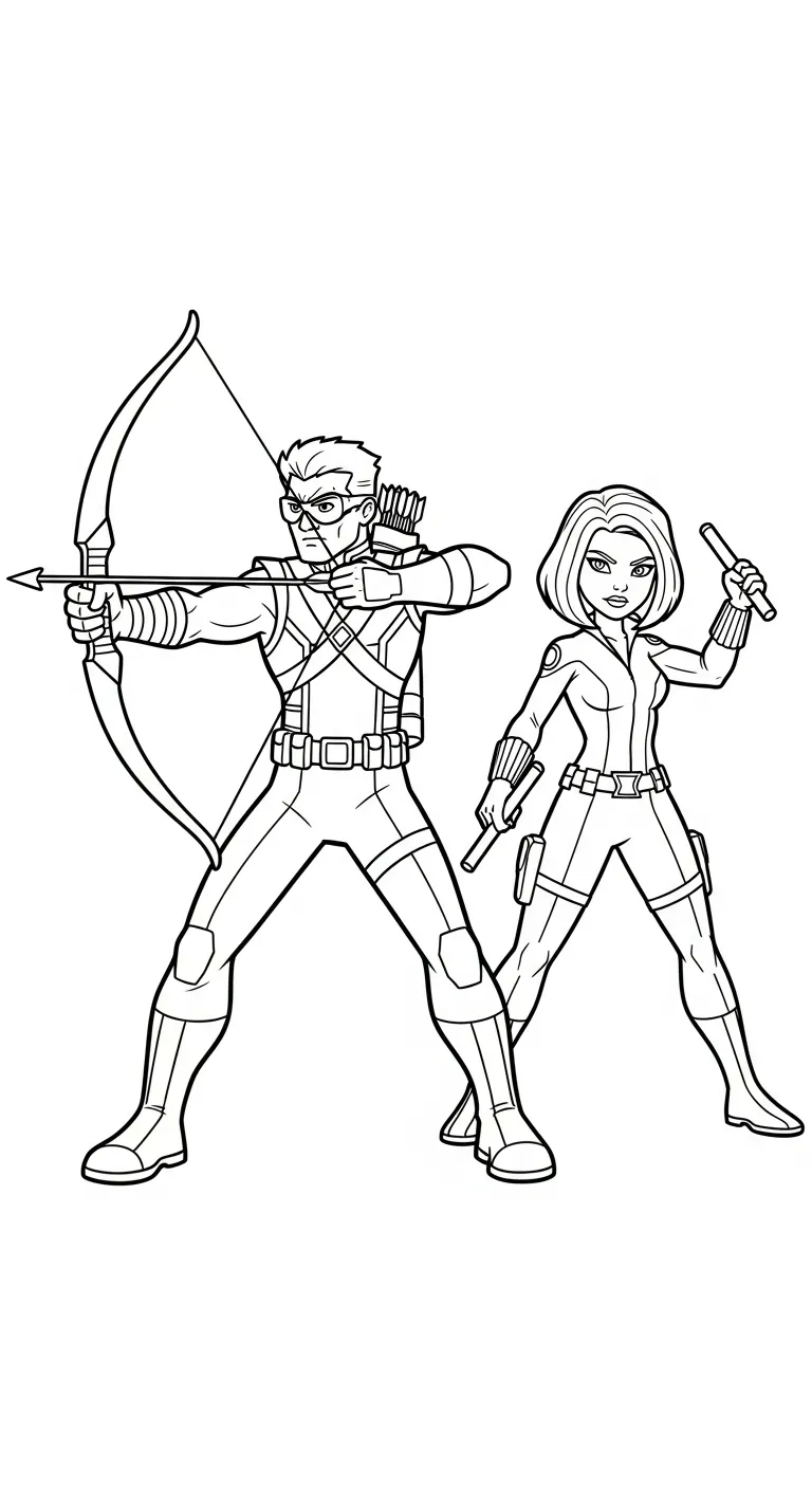 coloriage Hawkeye à imprimer kawaii 1