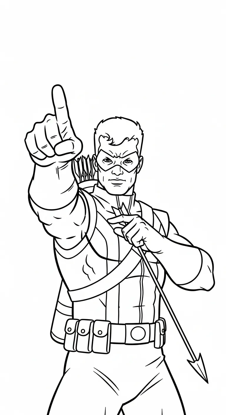 coloriage Hawkeye à imprimer kawaii 2
