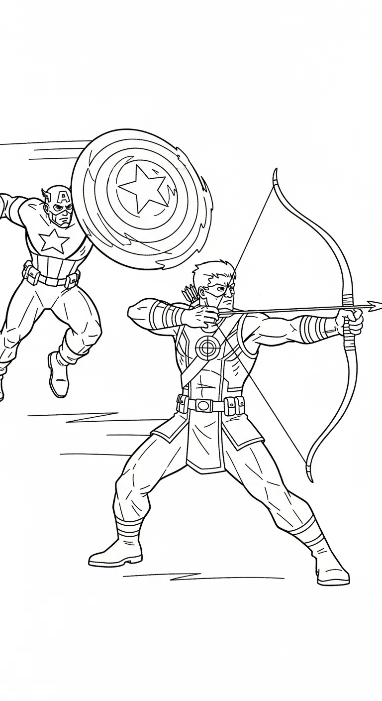 coloriage Hawkeye à imprimer pour enfant de 6 ans