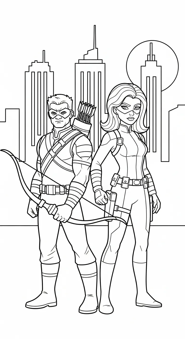coloriage Hawkeye à imprimer pour enfant de 12 ans