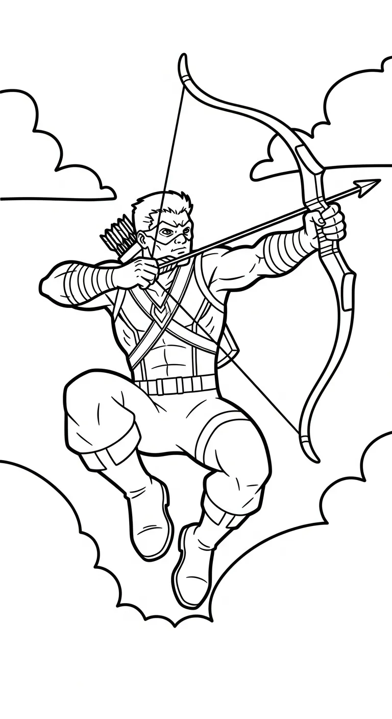coloriage Hawkeye pour enfant de 6 ans