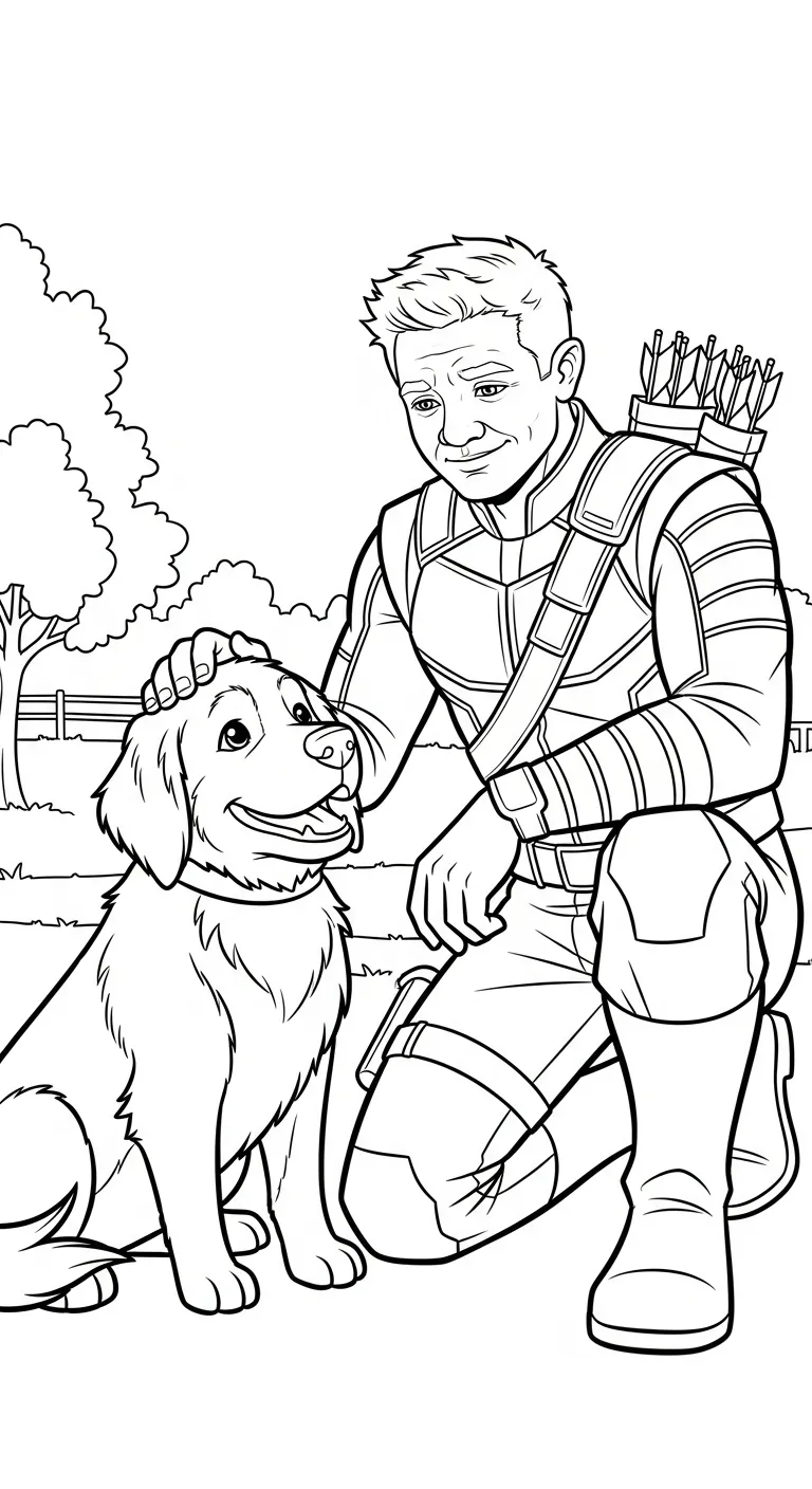 coloriage Hawkeye a imprimer pour enfant de 4 ans