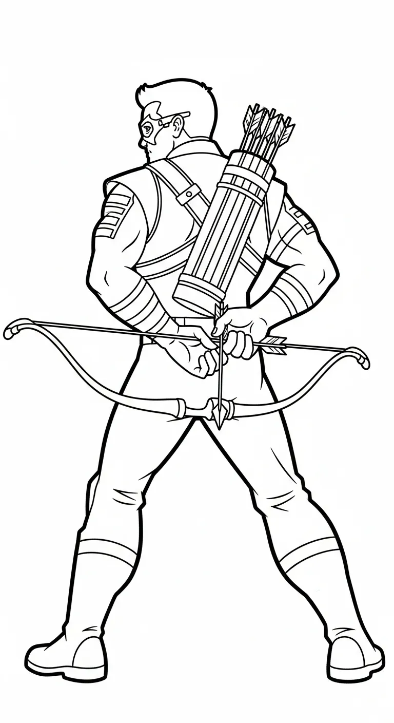 coloriage Hawkeye à imprimer kawaii