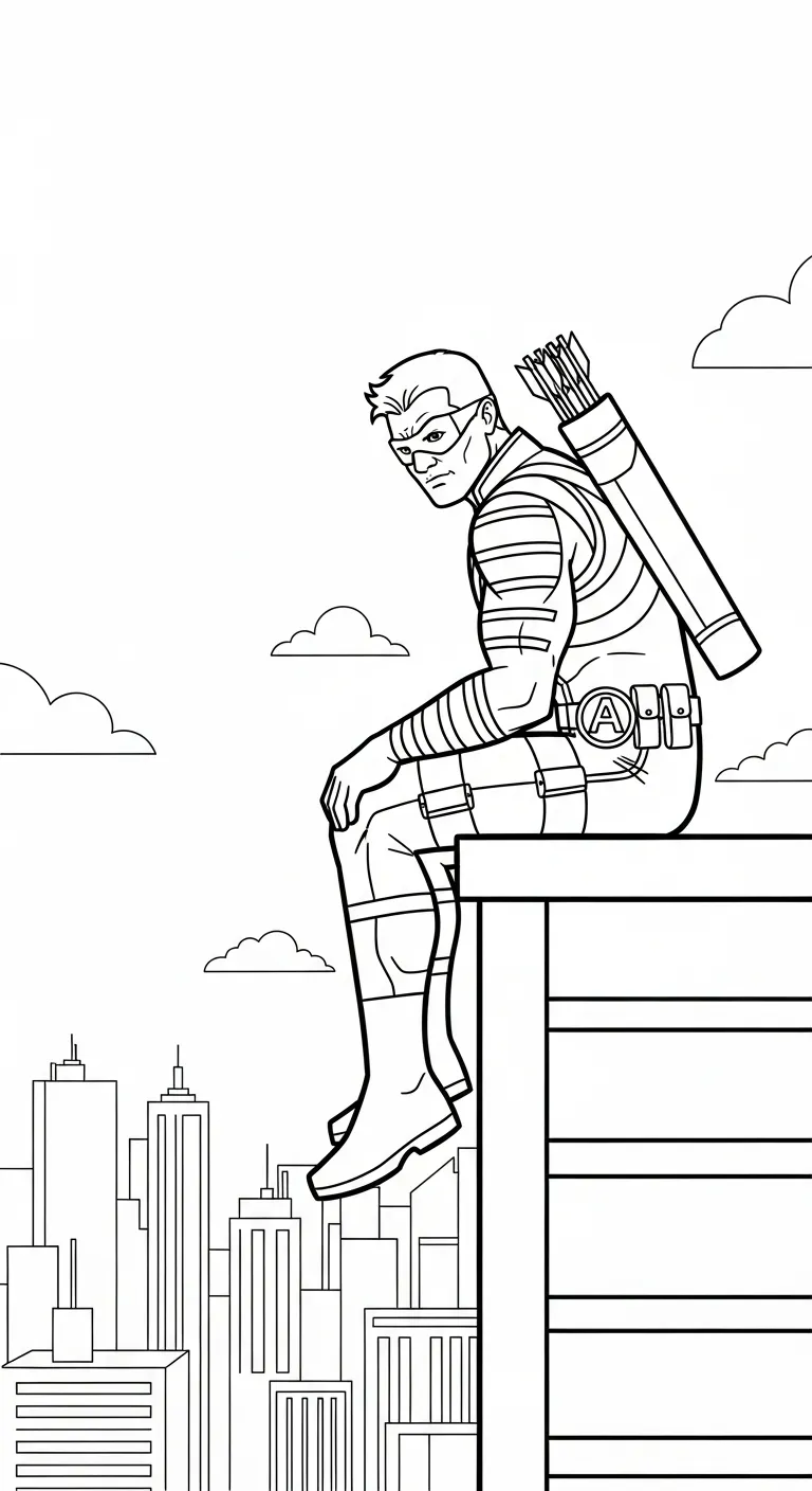 image de coloriage Hawkeye pour enfant