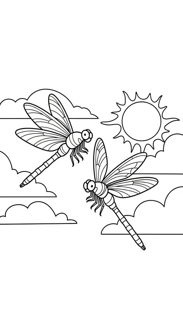 coloriage Libellule à imprimer a4