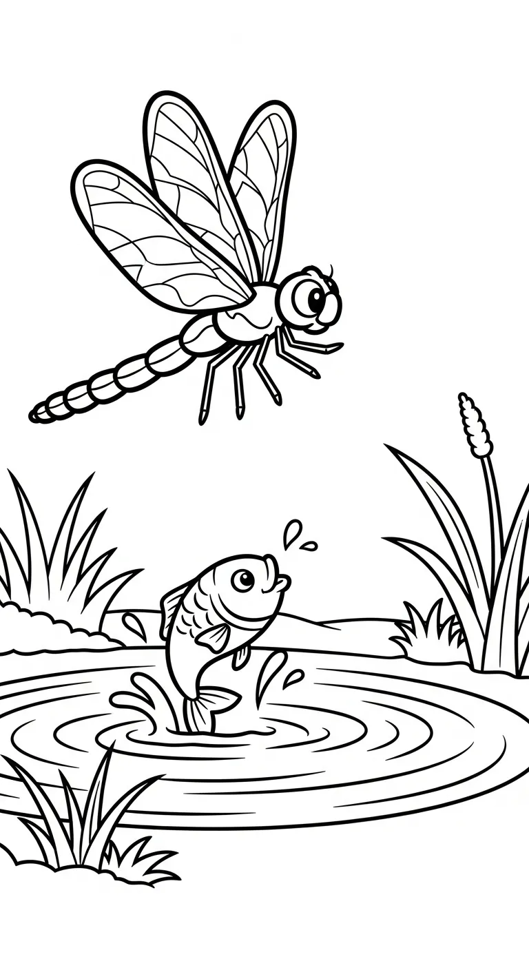coloriage Libellule a imprimer pour enfant de 4 ans