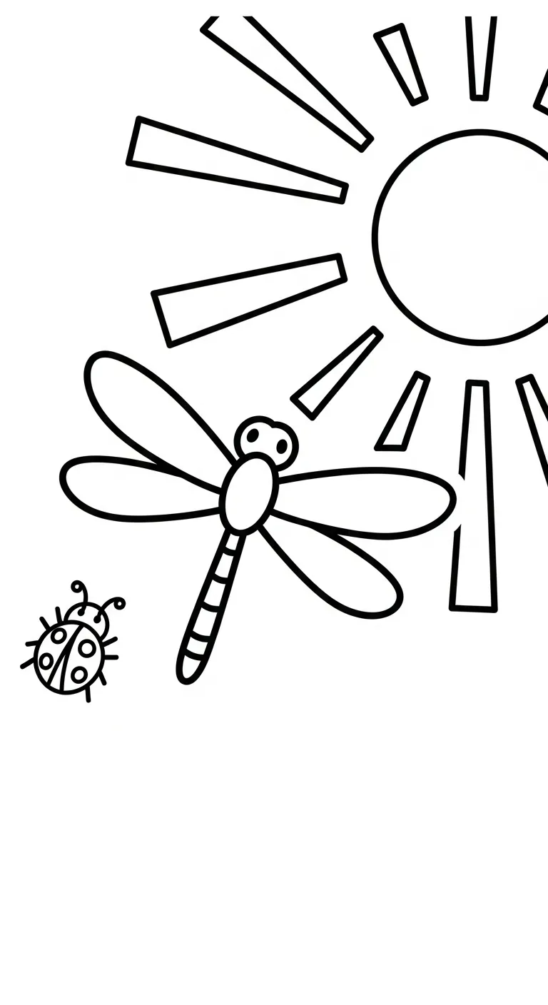 coloriage Libellule d'enfant a imprimer