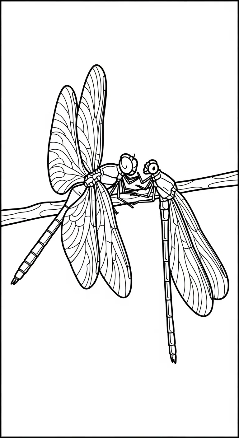 coloriage Libellule et decoupage a imprimer gratuit