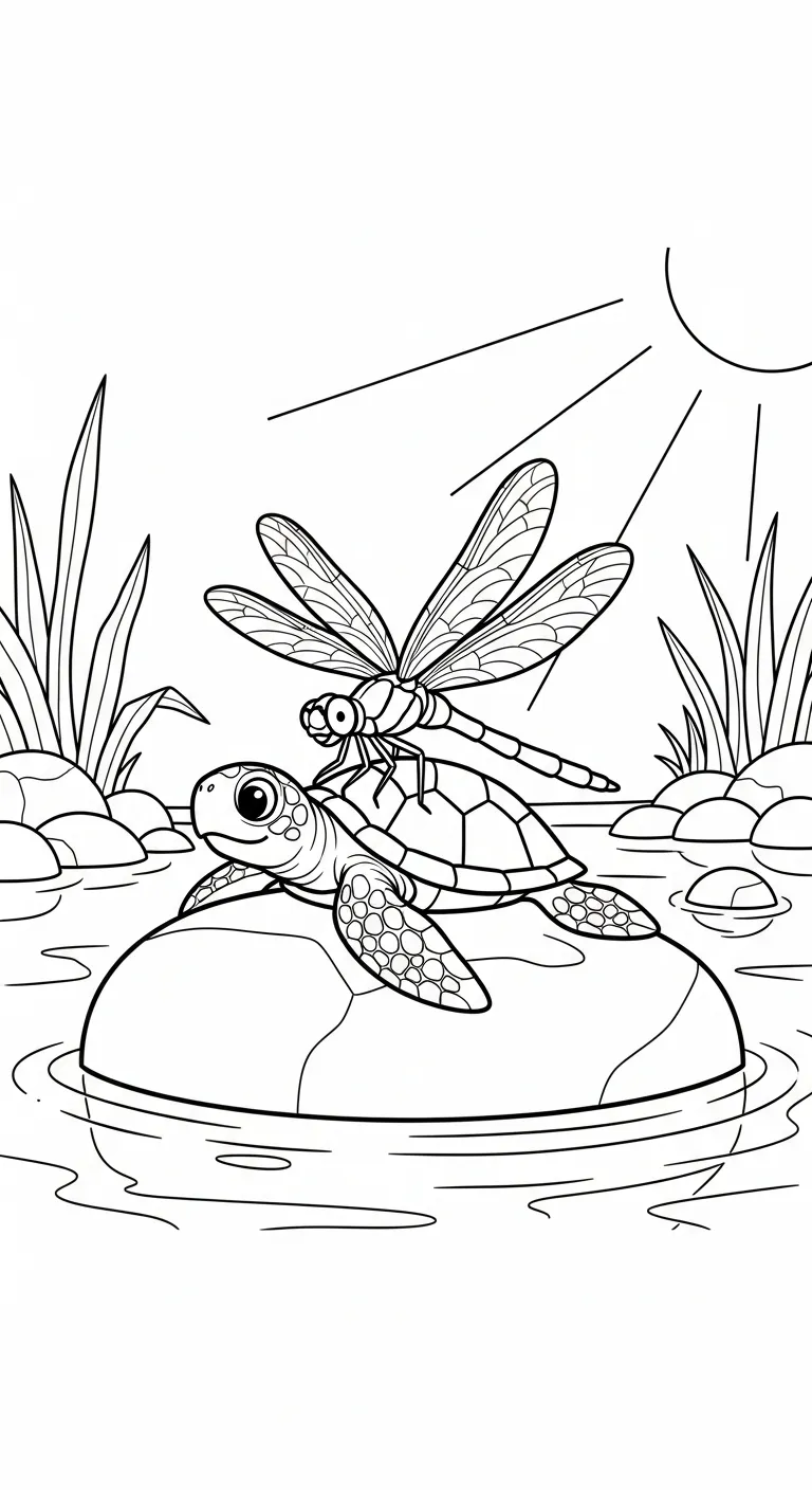 coloriage Libellule pour enfants à imprimer