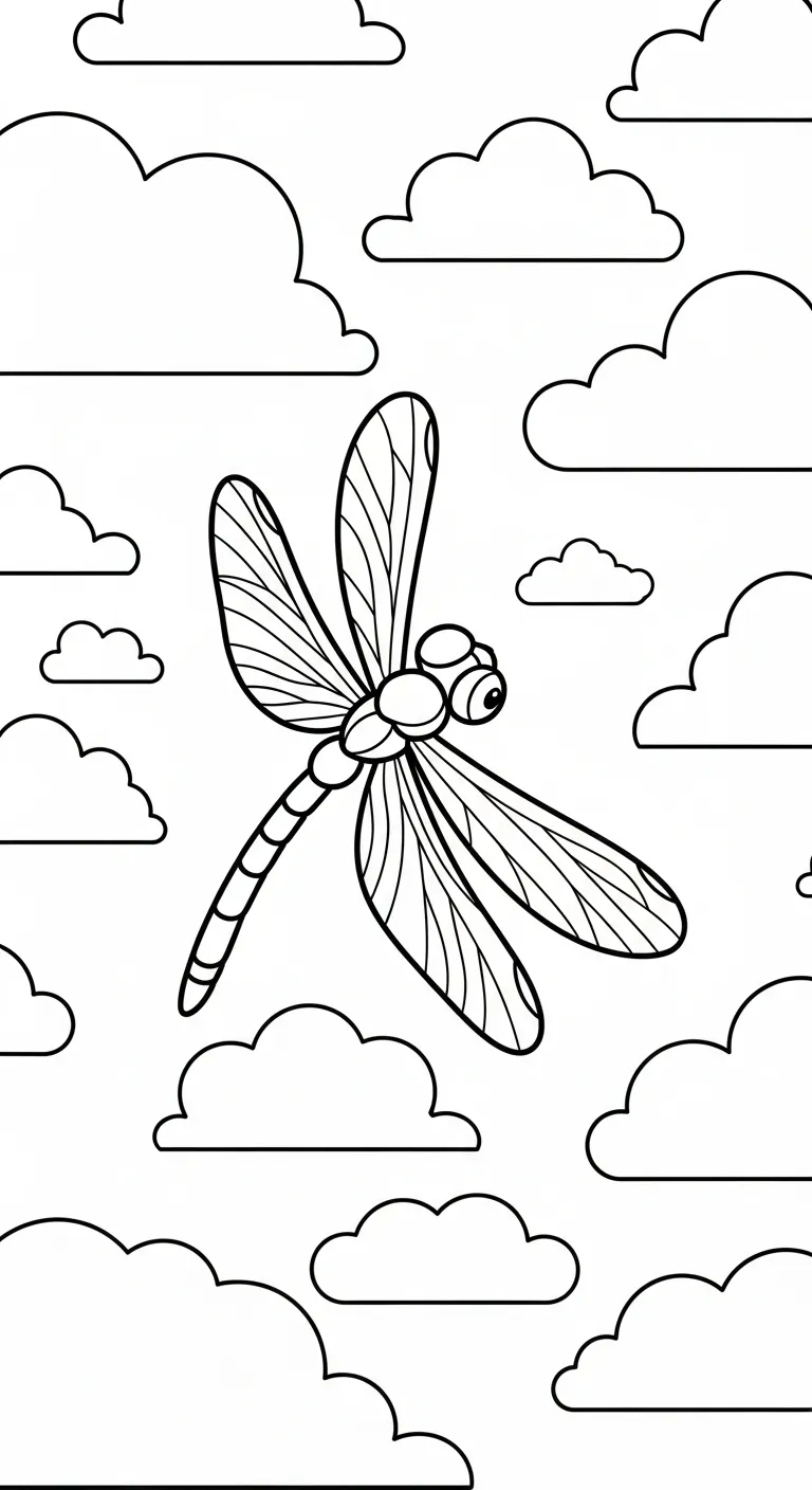 coloriage Libellule à imprimer pour enfant de 3 ans
