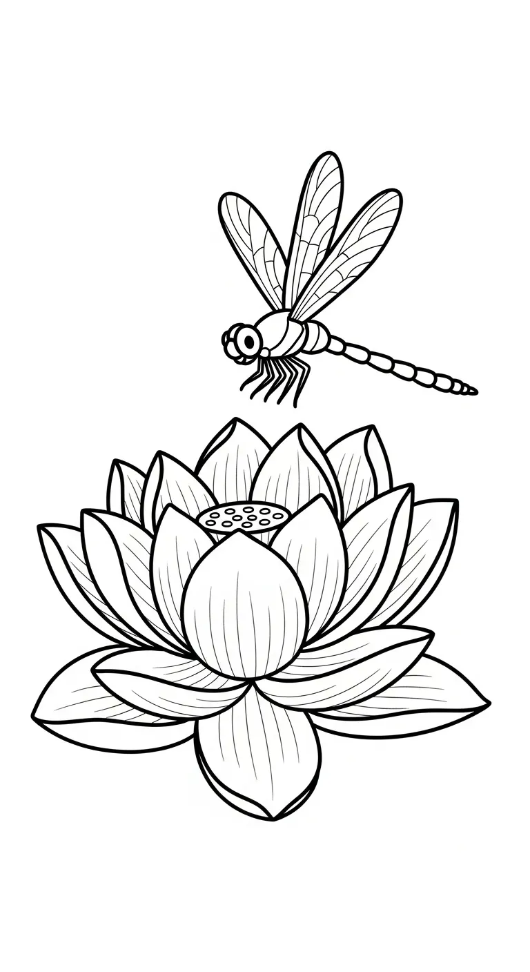 coloriage Libellule pour enfants à imprimer 1