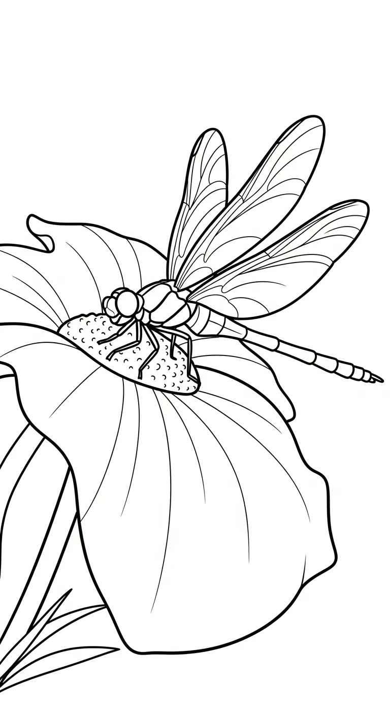 coloriage Libellule à imprimer kawaii