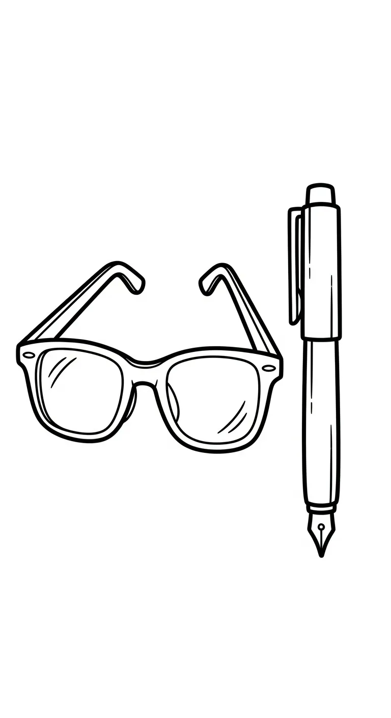 coloriage Lunettes pour enfant de 10 ans