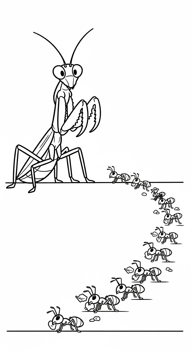 coloriage Mante pour enfants