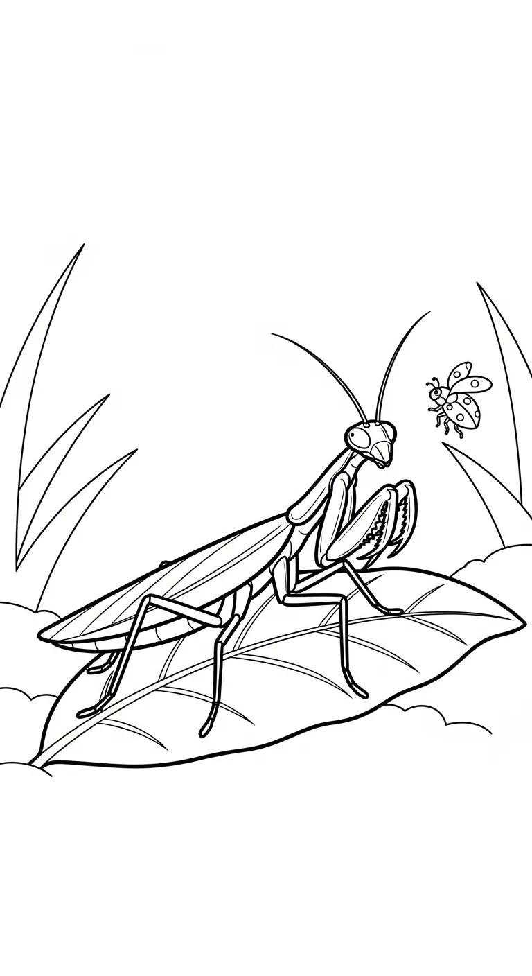coloriage Mante à imprimer kawaii