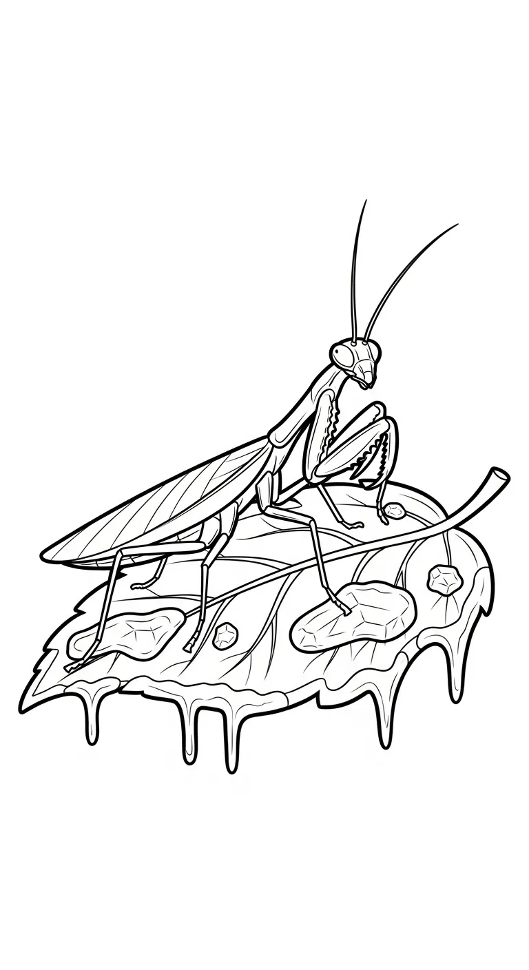 coloriage Mante à imprimer pour enfant de 7 ans