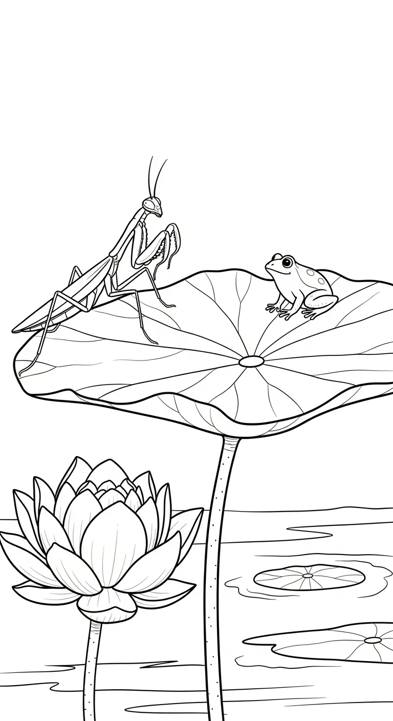 image pour coloriage Mante enfant 1