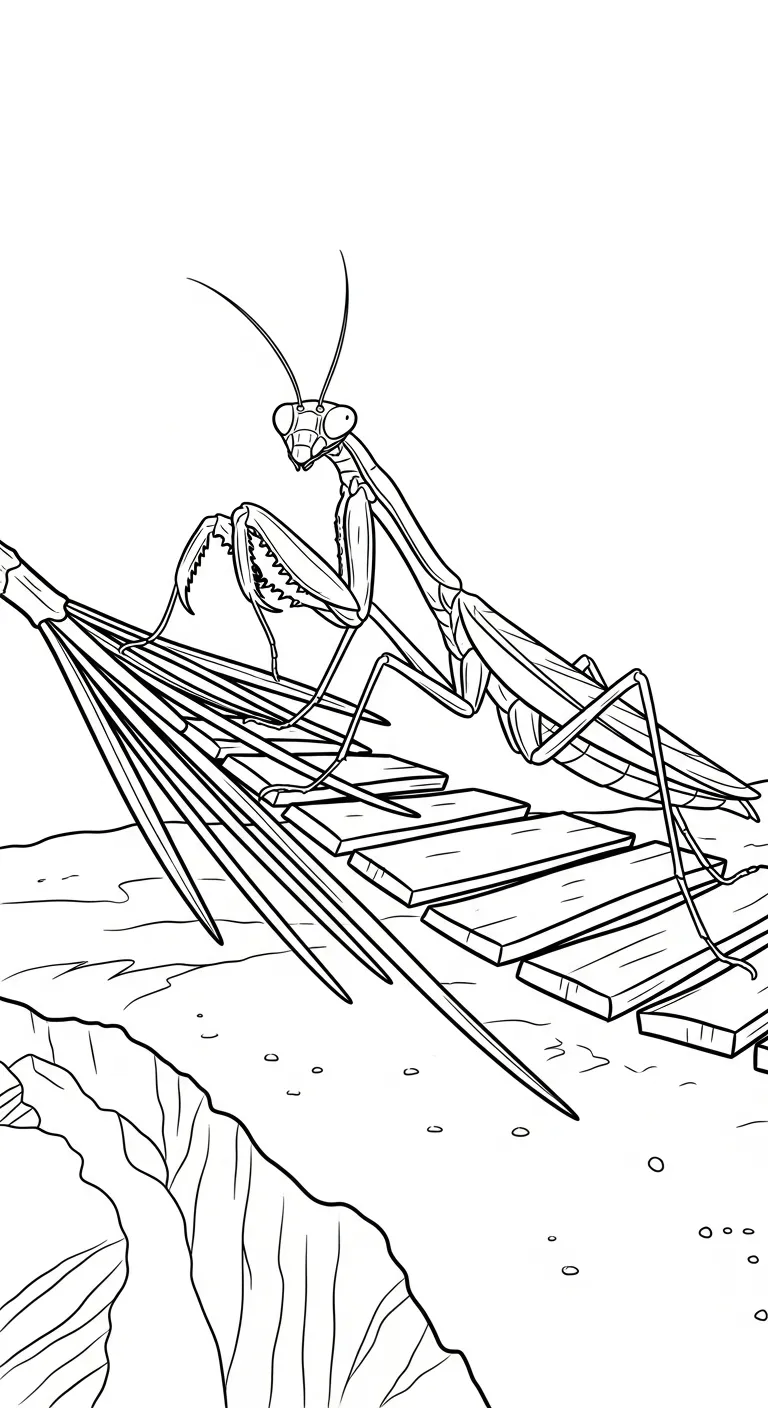 imprimer coloriage Mante pour enfant
