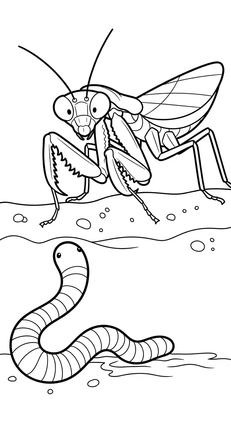 coloriage Mante à imprimer pour enfant de 3 ans 1