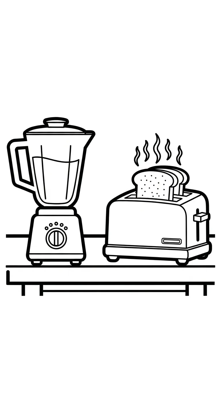 coloriage Mixeur et découpage à imprimer 1