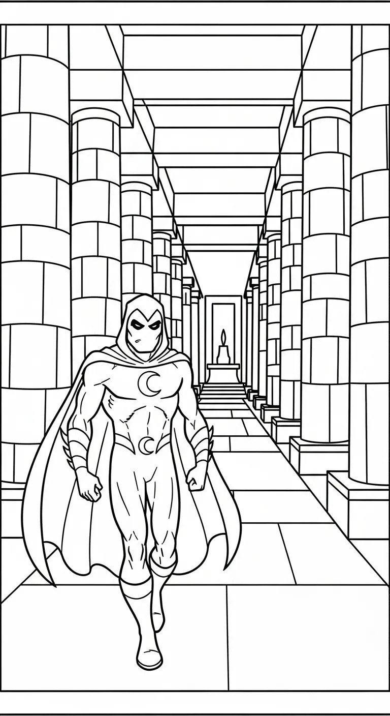 coloriage Moon Knight d'enfant a imprimer