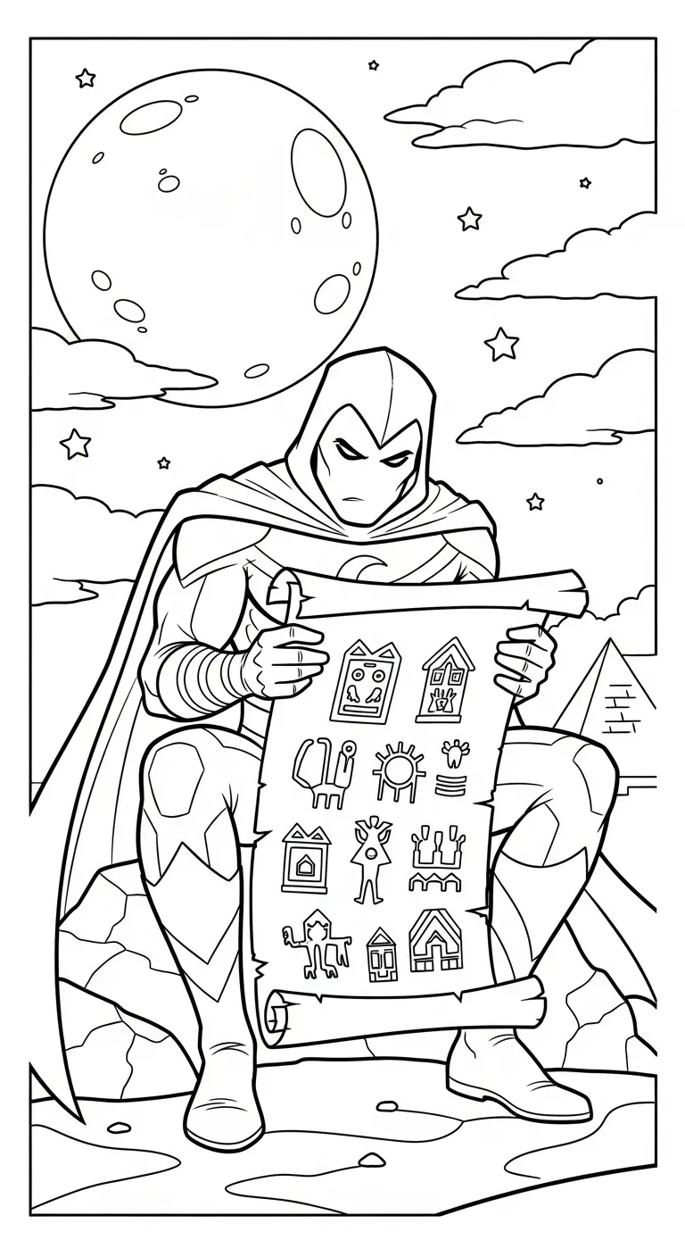 coloriage Moon Knight pour enfant de 3 ans