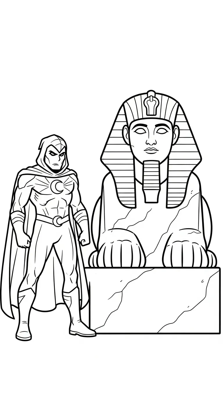 coloriage Moon Knight pour enfants à télécharger 1