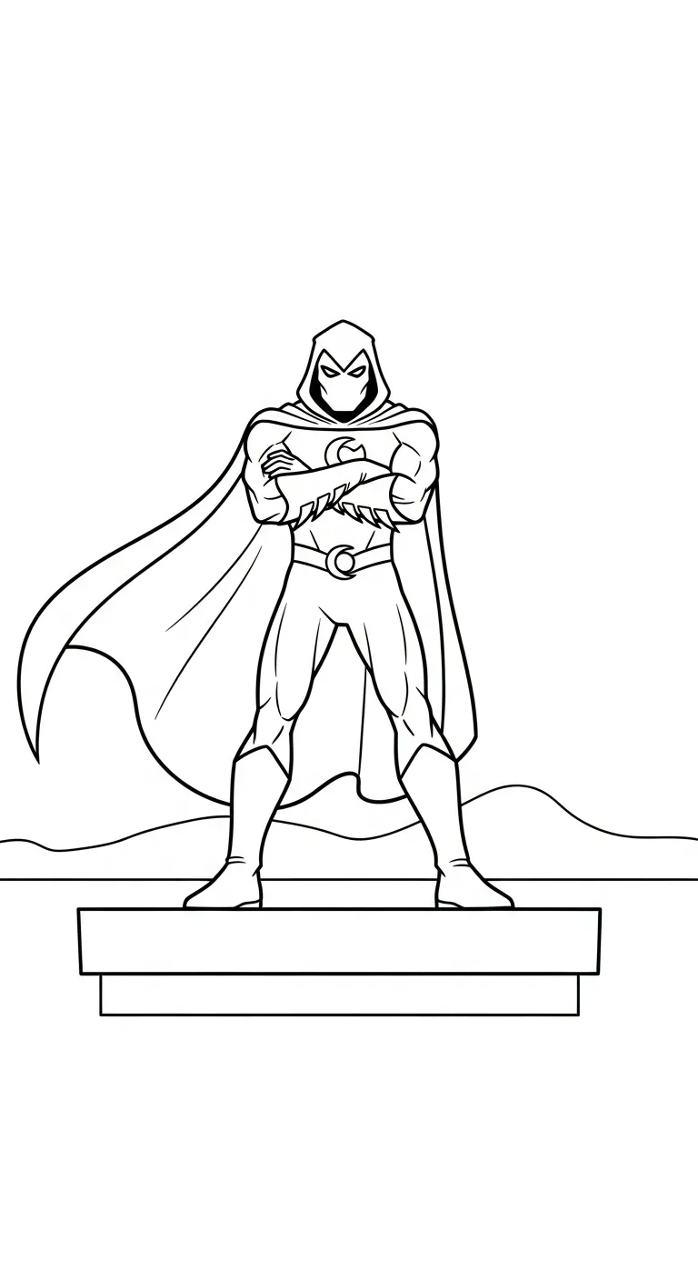 coloriage Moon Knight à imprimer pour enfant de 7 ans