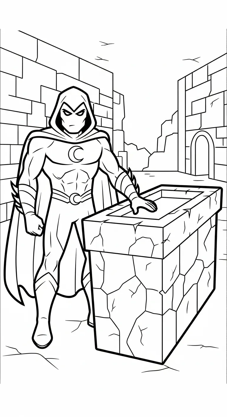 coloriage Moon Knight pour enfant gratuit 1