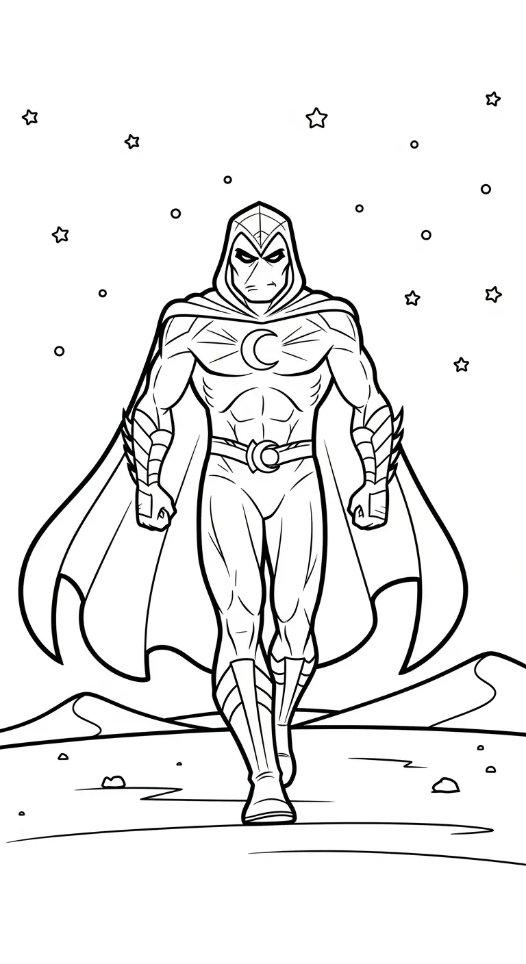coloriage Moon Knight à imprimer pour enfant de 7 ans 1