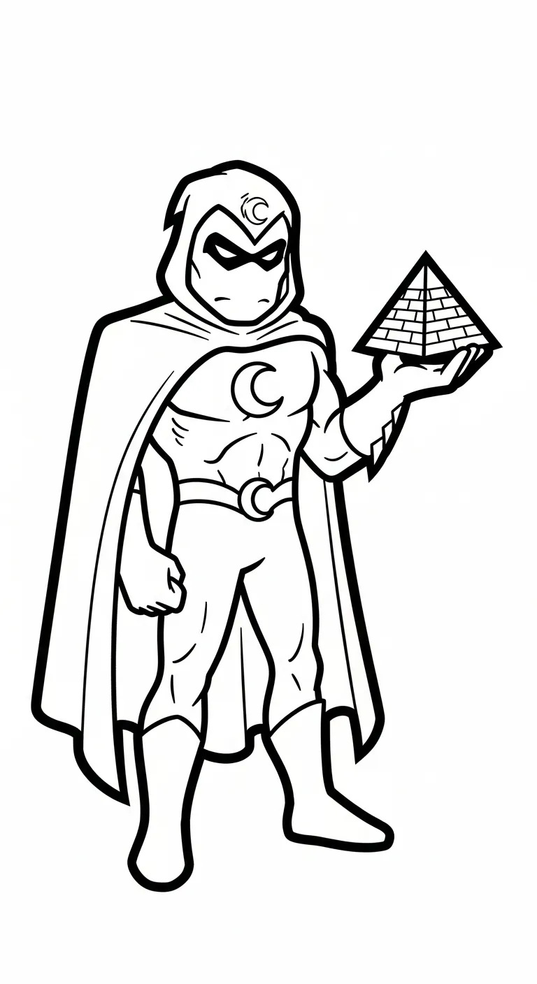 coloriage Moon Knight à imprimer pour enfant de 6 ans