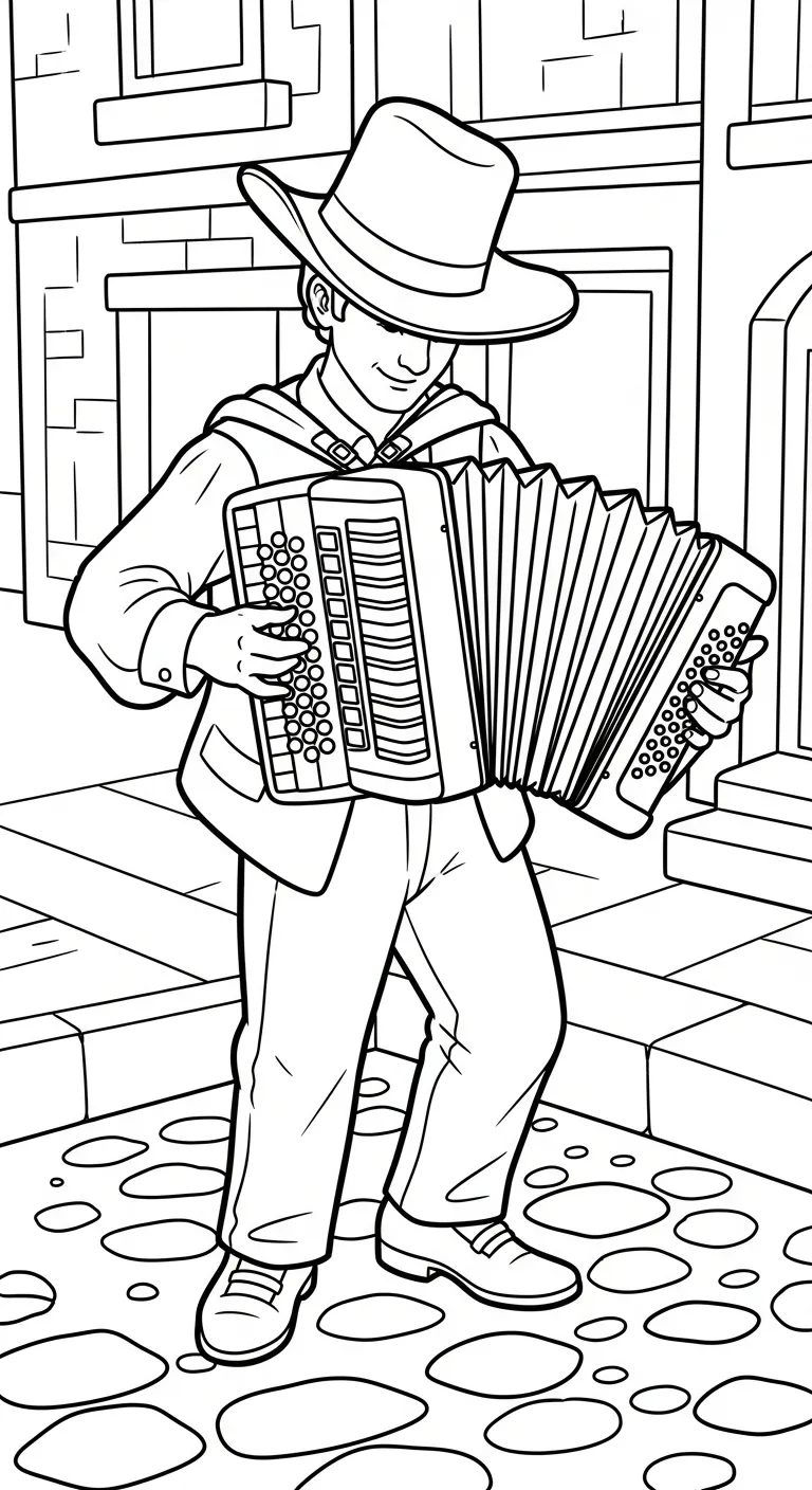 coloriage Musicien et découpage à imprimer
